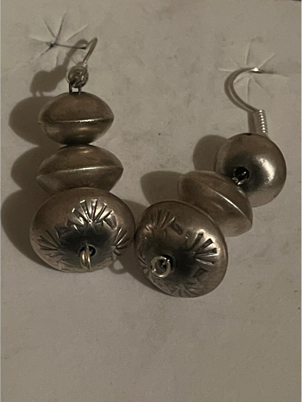 Native American Navajo handmade sterling silver Navajo pearl earrings
